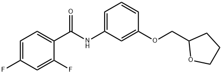 2,4-difluoro-N-[3-(oxolan-2-ylmethoxy)phenyl]benzamide Struktur