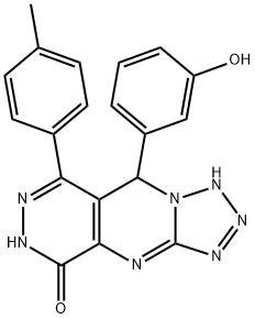 9-(3-hydroxyphenyl)-8-(4-methylphenyl)-4,9-dihydrotetraazolo[1',5':1,2]pyrimido[4,5-d]pyridazin-5-ol Struktur