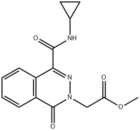 (4-Cyclopropylcarbamoyl-1-oxo-1H-phthalazin-2-yl)-acetic acid methyl ester Struktur