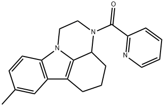 8-methyl-3-(2-pyridinylcarbonyl)-2,3,3a,4,5,6-hexahydro-1H-pyrazino[3,2,1-jk]carbazole Struktur