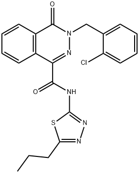 3-(2-chlorobenzyl)-4-oxo-N-(5-propyl-1,3,4-thiadiazol-2-yl)-3,4-dihydro-1-phthalazinecarboxamide Struktur