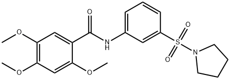 2,4,5-trimethoxy-N-[3-(1-pyrrolidinylsulfonyl)phenyl]benzamide Struktur