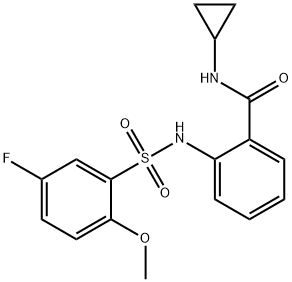 N-cyclopropyl-2-{[(5-fluoro-2-methoxyphenyl)sulfonyl]amino}benzamide Struktur