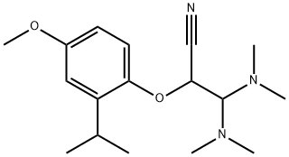 3,3-bis(dimethylamino)-2-(2-isopropyl-4-methoxyphenoxy)propanenitrile Struktur