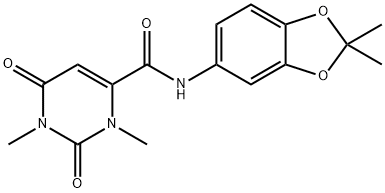 N-(2,2-dimethyl-1,3-benzodioxol-5-yl)-1,3-dimethyl-2,6-dioxopyrimidine-4-carboxamide Struktur