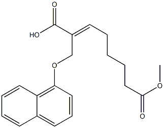 (E)-8-methoxy-2-((naphthalen-1-yloxy)methyl)-8-oxooct-2-enoic acid Struktur