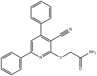 2-(3-Cyano-4,6-diphenyl-pyridin-2-ylsulfanyl)-acetamide Struktur