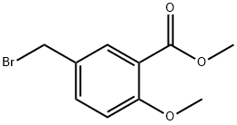 Benzoic acid, 5-(bromomethyl)-2-methoxy-, methyl ester Struktur