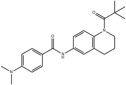 4-(dimethylamino)-N-[1-(2,2-dimethylpropanoyl)-1,2,3,4-tetrahydro-6-quinolinyl]benzamide Struktur