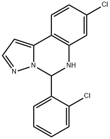 8-chloro-5-(2-chlorophenyl)-5,6-dihydropyrazolo[1,5-c]quinazoline Struktur