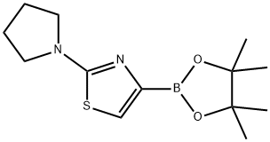 2-(1-pyrrolidinyl)-4-(4,4,5,5-tetramethyl-1,3,2-dioxaborolan-2-yl)thiazole Struktur