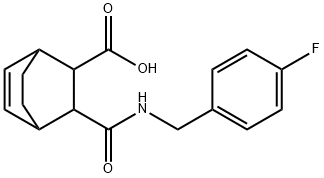 3-((4-fluorobenzyl)carbamoyl)bicyclo[2.2.2]oct-5-ene-2-carboxylic acid Struktur