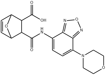 3-((7-morpholinobenzo[c][1,2,5]oxadiazol-4-yl)carbamoyl)-7-oxabicyclo[2.2.1]hept-5-ene-2-carboxylic acid Struktur