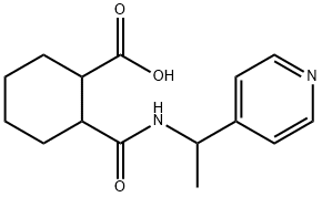 2-((1-(pyridin-4-yl)ethyl)carbamoyl)cyclohexanecarboxylic acid Struktur