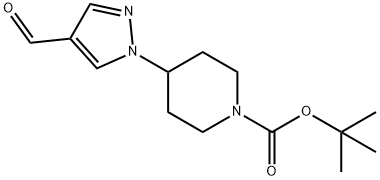 N-(N-BOC-Piperidino)pyrazole-4-carboxaldehyde Struktur