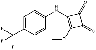 3-methoxy-4-((4-(trifluoromethyl)phenyl)amino)cyclobut-3-ene-1,2-dione Struktur