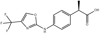 (R)-2-(4-((4-(Trifluoromethyl)oxazol-2-yl)amino)phenyl)propanoic acid Struktur