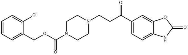 2-Chlorobenzyl 4-(3-oxo-3-(2-oxo-2,3-dihydrobenzo[d]oxazol-6-yl)propyl)piperazine-1-carboxylate Struktur