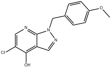 5-Chloro-1-(4-methoxy-benzyl)-1H-pyrazolo[3,4-b]pyridin-4-ol Struktur