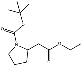 Boc-pyrrolidin-2-yl-acetic acid ethyl ester Struktur