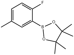 2-(2-Fluoro-5-methylphenyl)-4,4,5,5-tetramethyl-1,3,2-dioxaborolane Struktur