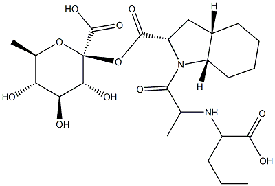 [2S-[1[R*(R*)],2alpha,3abeta,7abeta]]-beta-D-Glucopyranuronic acid 1-[1-[2-[(1-carboxybutyl)amino]-1-oxopropyl]octahydro-1H-indole-2-carboxylate] Struktur