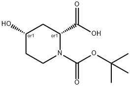 cis-4-Hydroxypiperidine-2-carboxylicacid,N-BOCprotected95+% Struktur