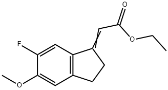 Ethyl 2-(6-fluoro-5-methoxy-2,3-dihydro-1H-inden-1-ylidene)acetate Struktur