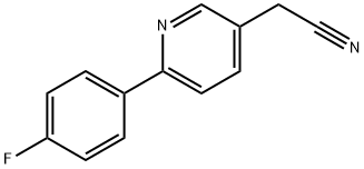 [6-(4-Fluoro-phenyl)-pyridin-3-yl]-acetonitrile Struktur