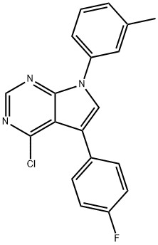 4-Chloro-5-(4-fluorophenyl)-7-(m-tolyl)-7H-pyrrolo[2,3-d]pyrimidine Struktur