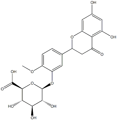 5-(3,4-Dihydro-5,7-dihydroxy-4-oxo-2H-1-benzopyran-2-yl)-2-methoxyphenyl beta-D-glucopyranosiduronic acid Struktur