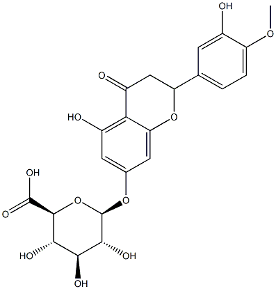 3,4-Dihydro-5-hydroxy-2-(3-hydroxy-4-methoxyphenyl)-4-oxo-2H-1-benzopyran-7-yl beta-D-glucopyranosiduronic acid Struktur