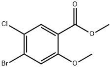 4-Bromo-5-chloro-2-methoxy-benzoic acid methyl ester Struktur