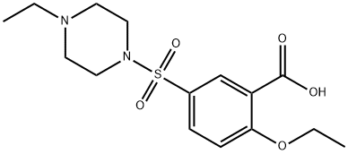 2-ethoxy-5-(4-ethylpiperazin-1-yl)sulfonylbenzoic acid Struktur