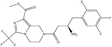 (R)-7-[3-amino-4-(2,4,5-trifluoro-phenyl)-butyryl]-3-trifluoromethyl-5,6,7,8-tetrahydro-imidazo[1,5-a]pyrazine-1- carboxylic acid methyl ester Struktur