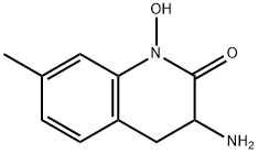 3-Amino-1-hydroxy-7-methyl-3,4-dihydroquinolin-2(1H)-one Struktur