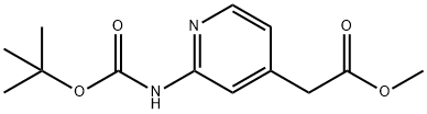 (2-Boc-amino-pyridin-4-yl)-acetic acid methyl ester Struktur