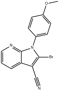 2-Bromo-1-(4-methoxyphenyl)-1H-pyrrolo[2,3-b]pyridine-3-carbonitrile Struktur