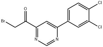 2-Bromo-1-(6-(3,4-dichlorophenyl)pyrimidin-4-yl)ethanone Struktur