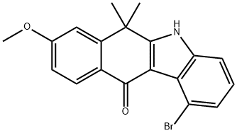 1-Bromo-8-methoxy-6,6-dimethyl-5H-benzo[b]carbazol-11(6H)-one Struktur