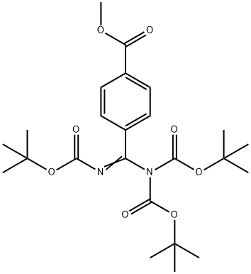 (E)-4-(N,N,N'-三(叔丁氧基羰基)氨基甲脒基)苯甲酸甲酯 結(jié)構(gòu)式