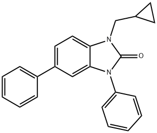 1-(Cyclopropylmethyl)-3,5-diphenyl-1H-benzo[d]imidazol-2(3H)-one Struktur