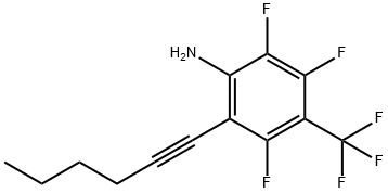 2,3,5-Trifluoro-6-(hex-1-yn-1-yl)-4-(trifluoromethyl)aniline Struktur