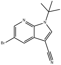 5-Bromo-1-(tert-butyl)-1H-pyrrolo[2,3-b]pyridine-3-carbonitrile Struktur