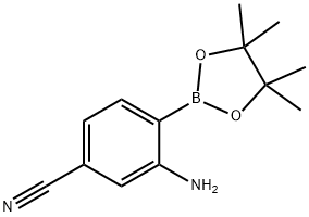 3-amino-4-(4,4,5,5-tetramethyl-1,3,2-dioxaborolan-2-yl)benzonitrile Struktur