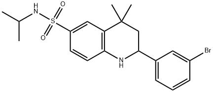 2-(3-bromophenyl)-4,4-dimethyl-N-(propan-2-yl)-1,2,3,4-tetrahydroquinoline-6-sulfonamide Struktur