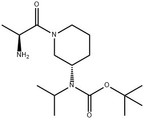 [(S)-1-((S)-2-Amino-propionyl)-piperidin-3-yl]-isopropyl-carbamic acid tert-butyl ester Struktur