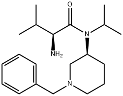 (S)-2-Amino-N-((S)-1-benzyl-piperidin-3-yl)-N-isopropyl-3-methyl-butyramide Struktur