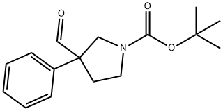 1-Boc-3-formyl-3-phenyl-pyrrolidine Struktur