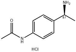 (S)-N-[4-(1-Amino-ethyl)-phenyl]-acetamide hydrochloride Struktur